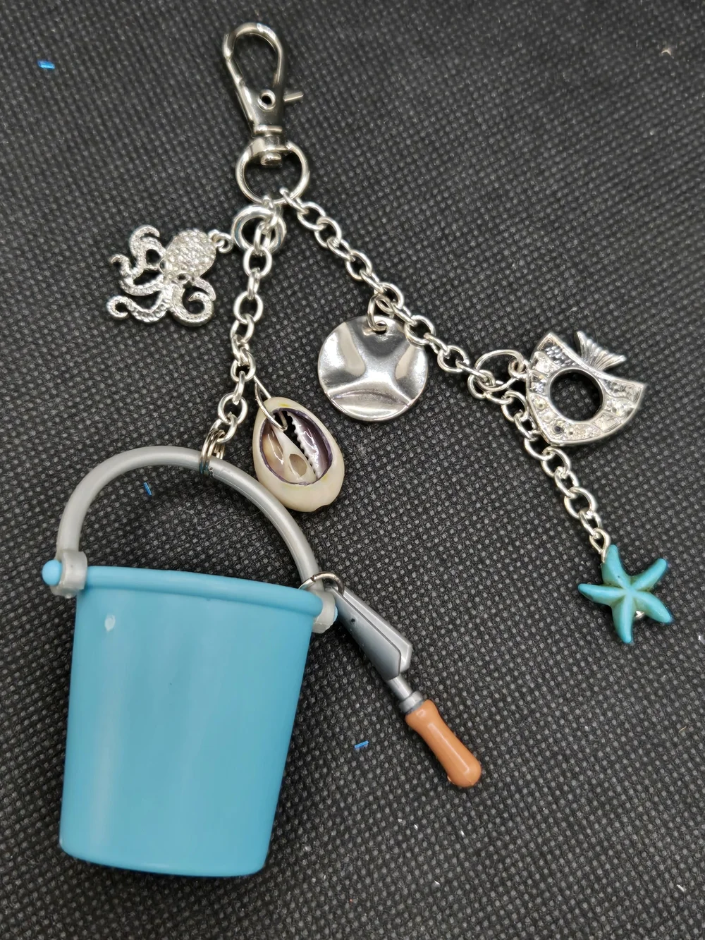 Turquoise And Silver Beach Bucket Bag Charm